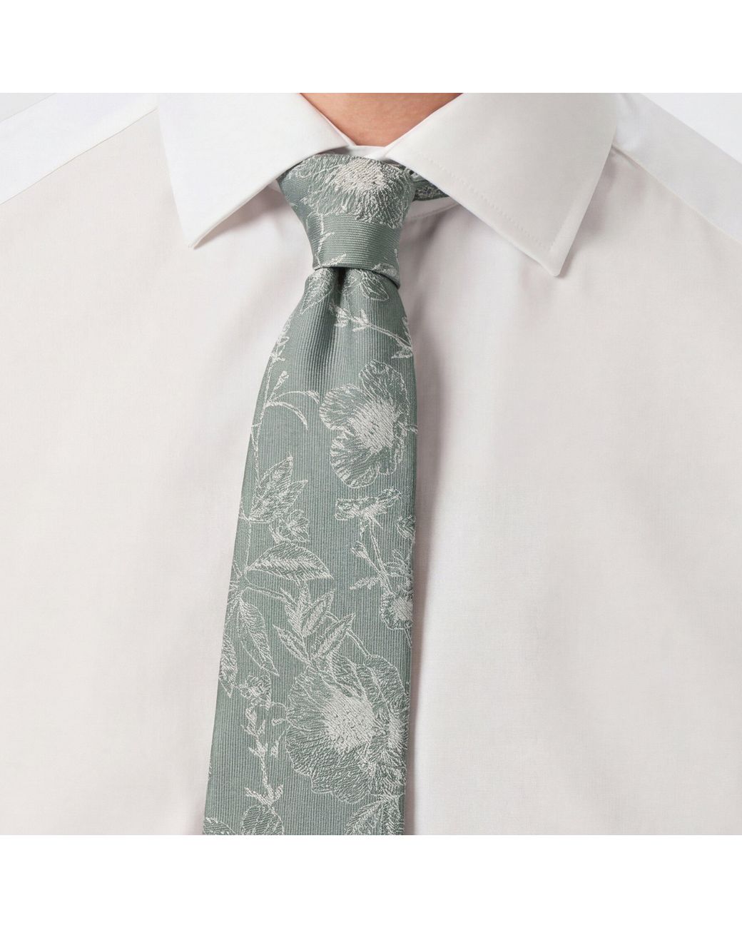 Twisted Tailor Green Jasper Floral Tie for men