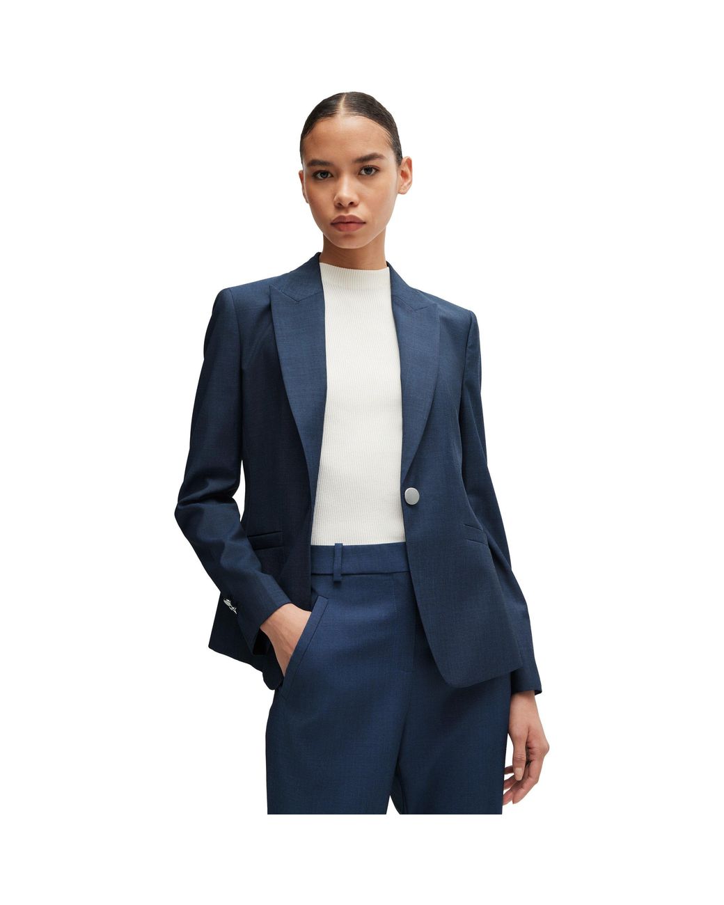 Boss Blue Tanuri Straight Leg Trousers