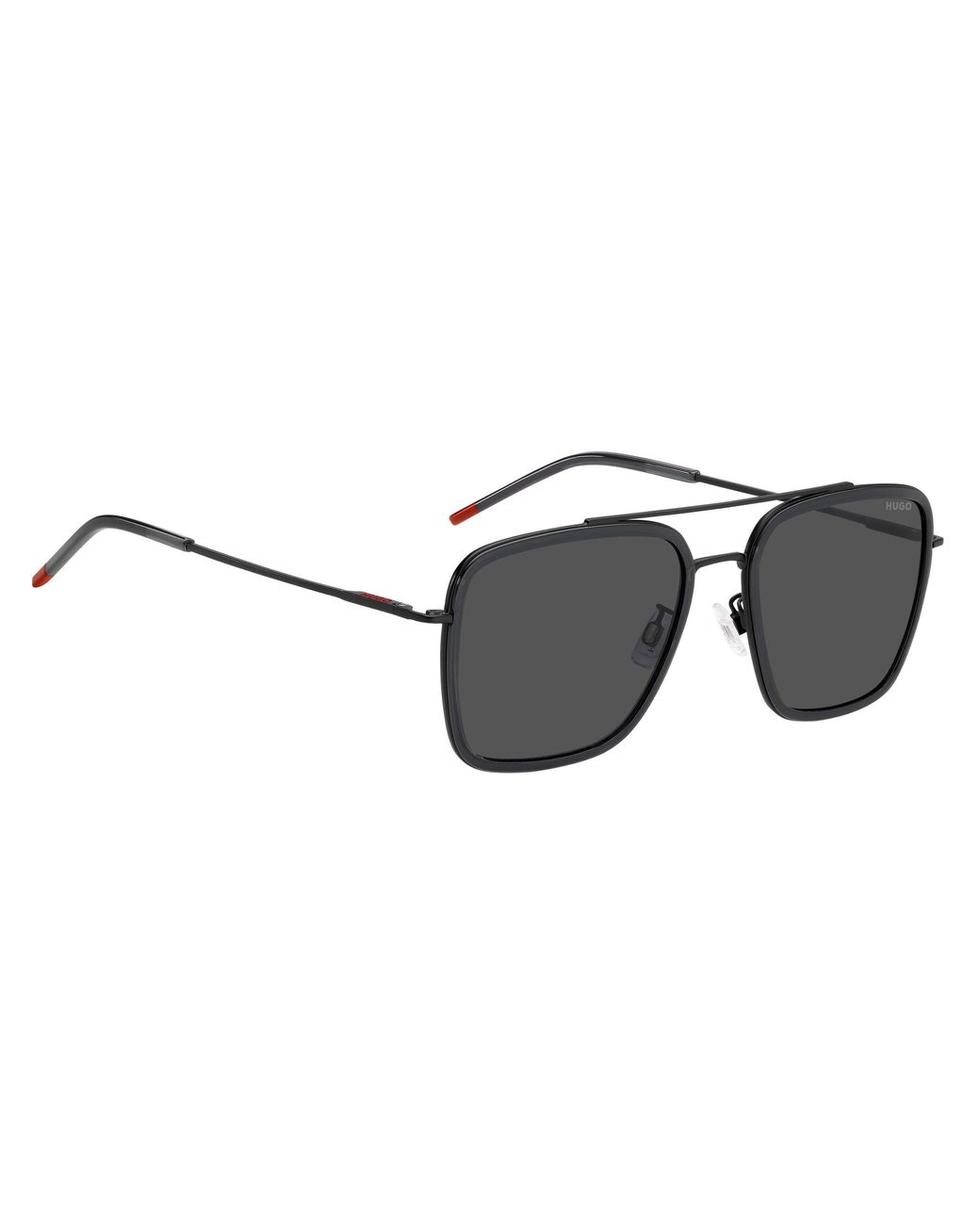 HUGO Black Square Aviator Sunglasses for men