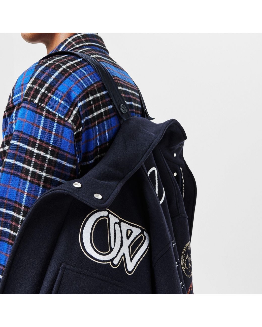 Off-White c/o Virgil Abloh Blue Quilted Short Puffer Jacket for men