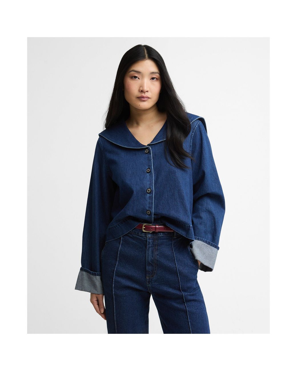 Barbour Blue Long Sleeve Denim Shirt
