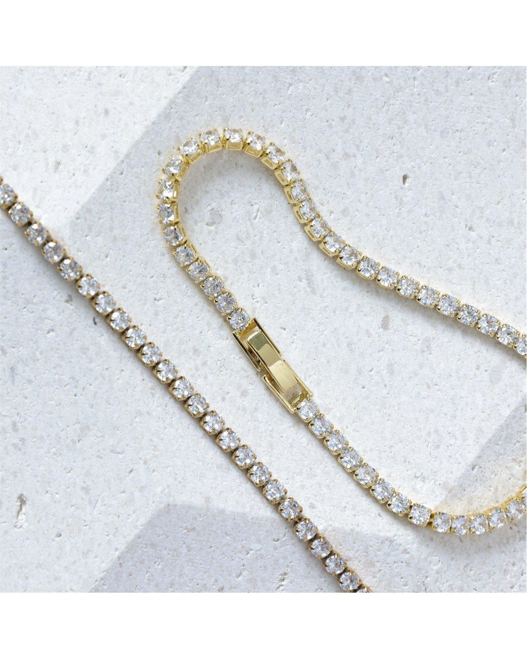Jon Richard Metallic Plated Cz Round Tennis Necklace