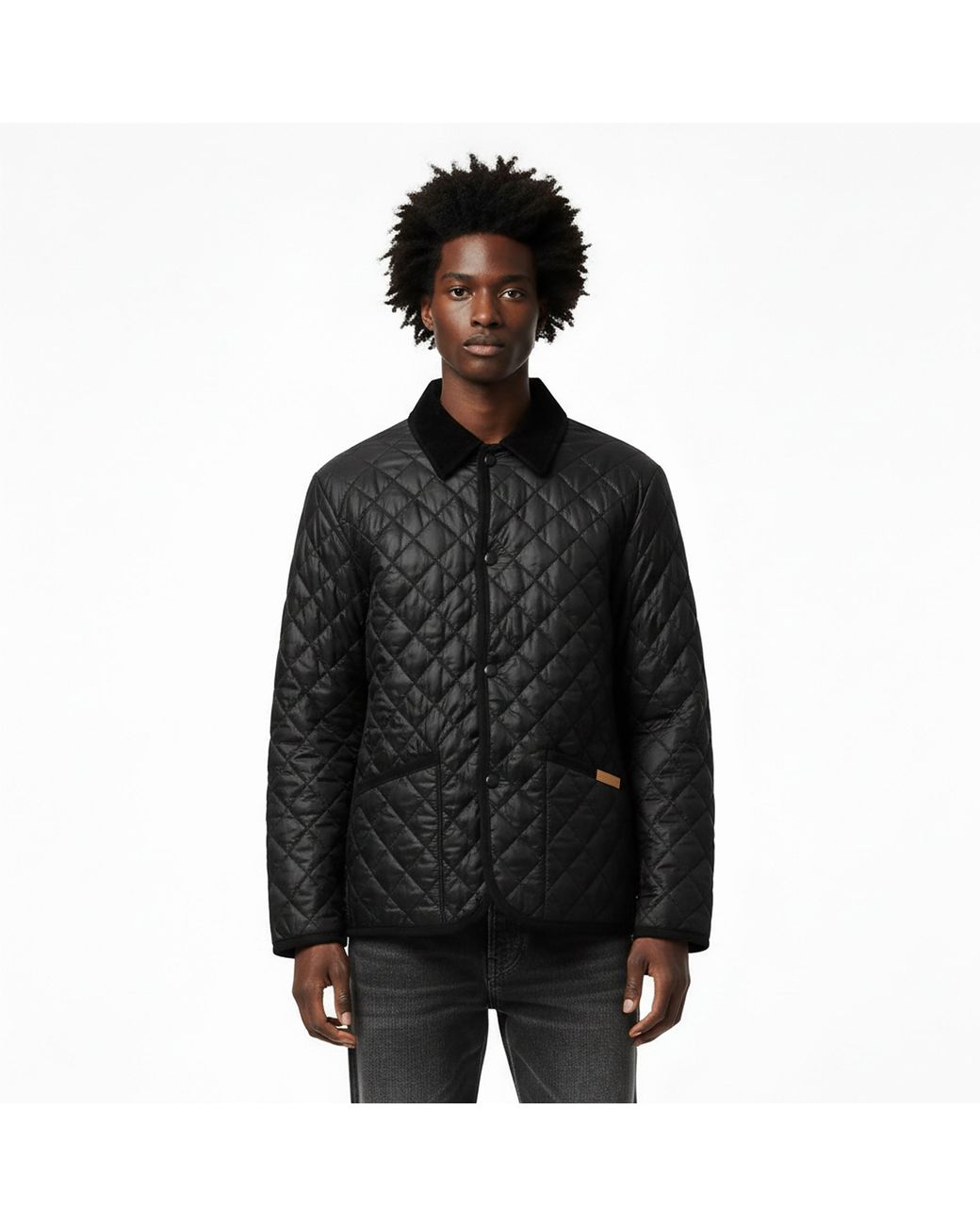 Criminal Damage Black Player Quilted Jacket for men