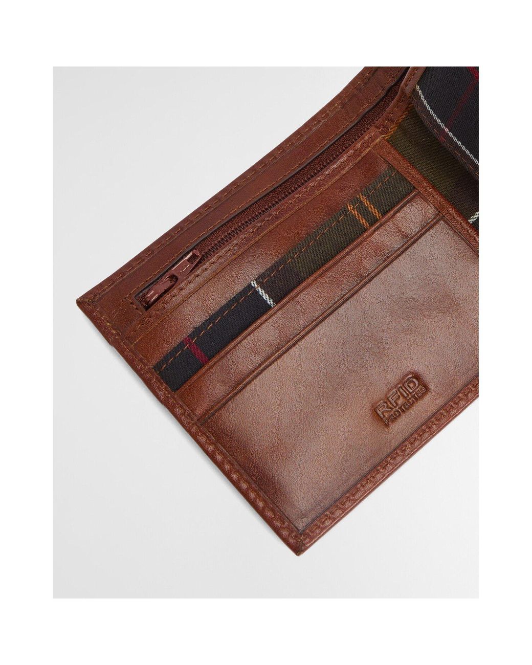 Barbour Brown Bolam Leather Billfold Wallet for men
