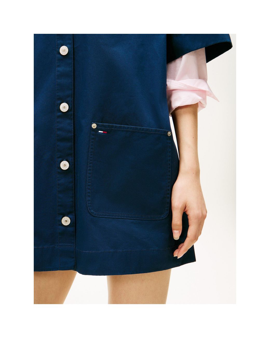 Tommy Hilfiger Blue Pokt Mini Shirt Dress