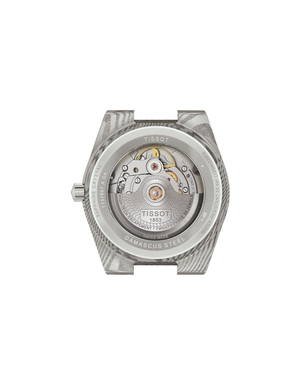 Tissot Gray Prx Damascas Damascus Steel Automatic Analogue Watch for men