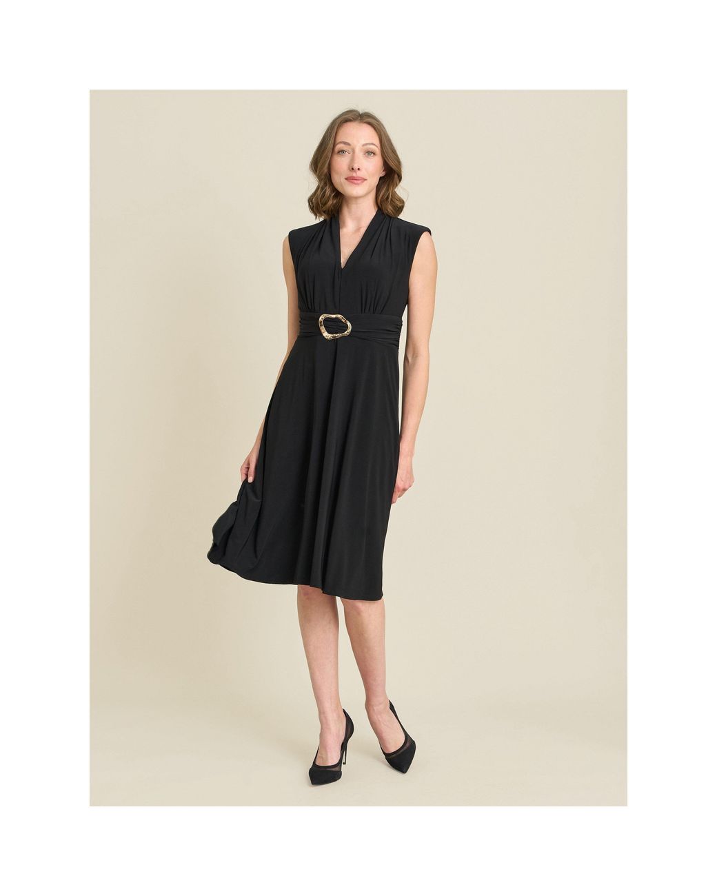 Gina Bacconi Black Suri Sleeveless Dress