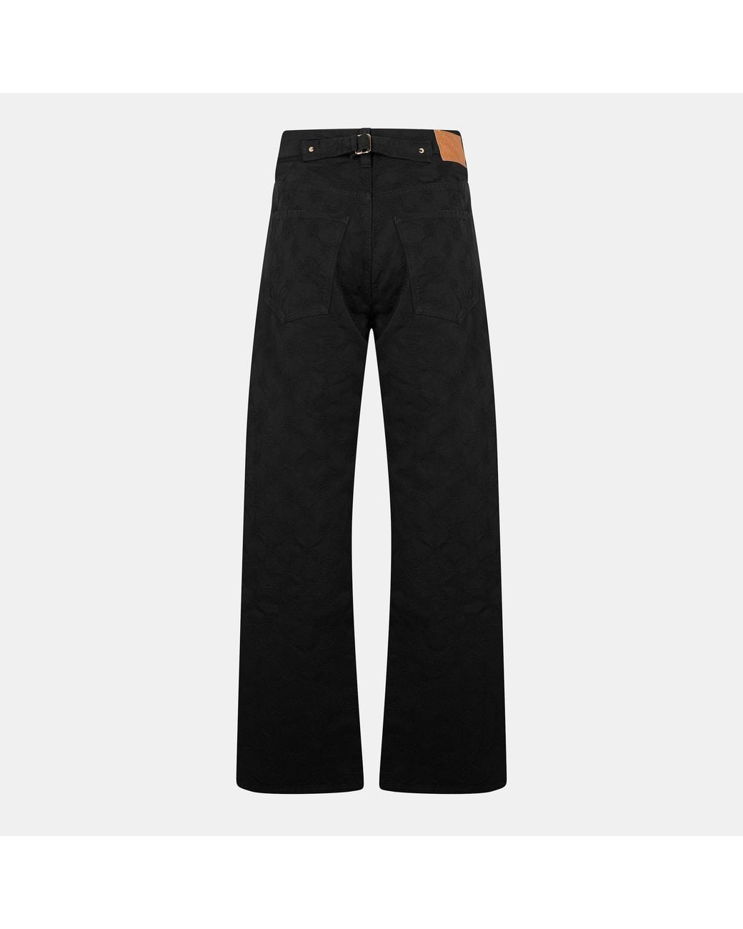 Casablanca Black Mono Durable Denim Structured Fit Straight Leg Jeans for men