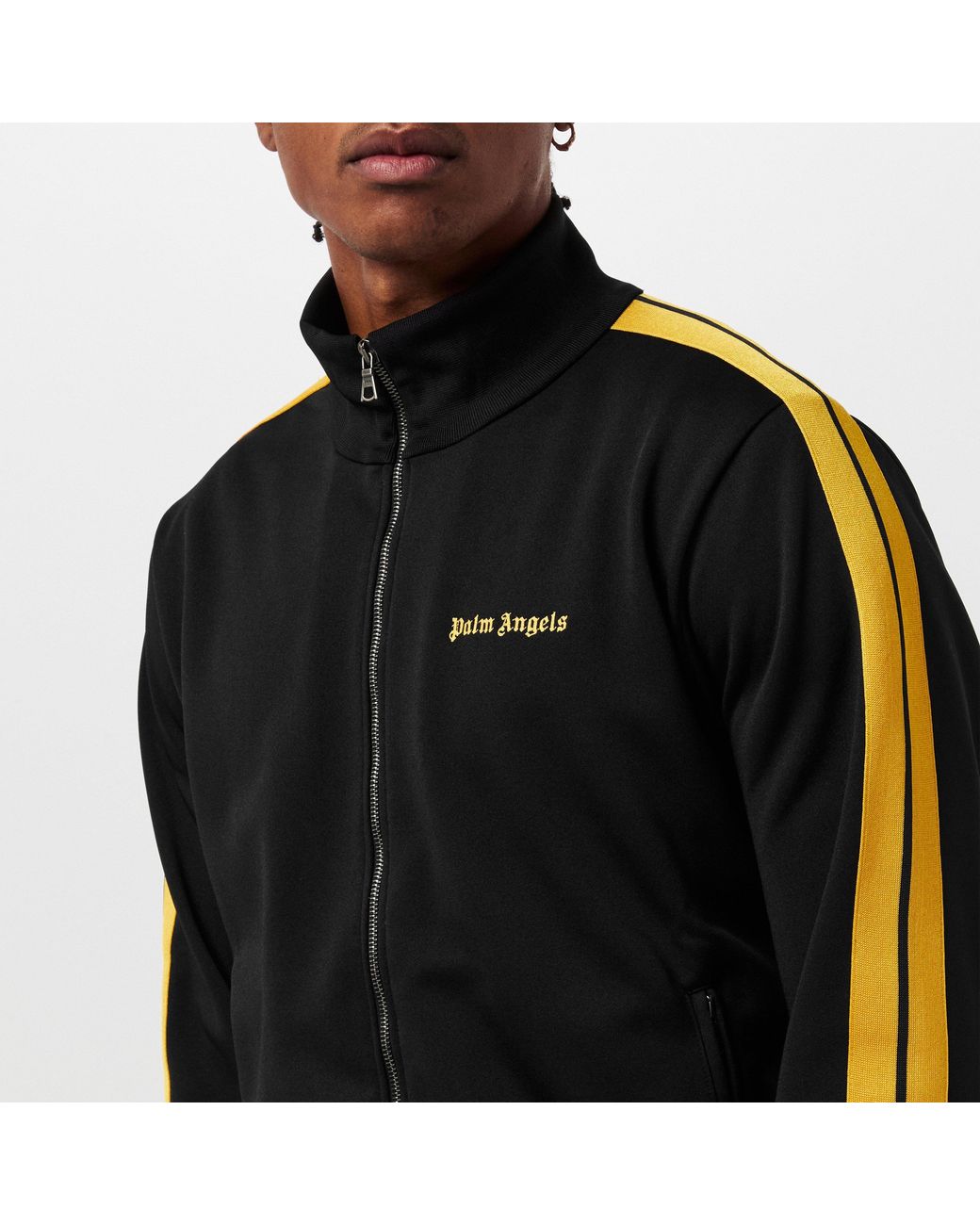 Palm Angels Black Classic Track Side Stripe Relaxed Fit Tracksuit Top for men