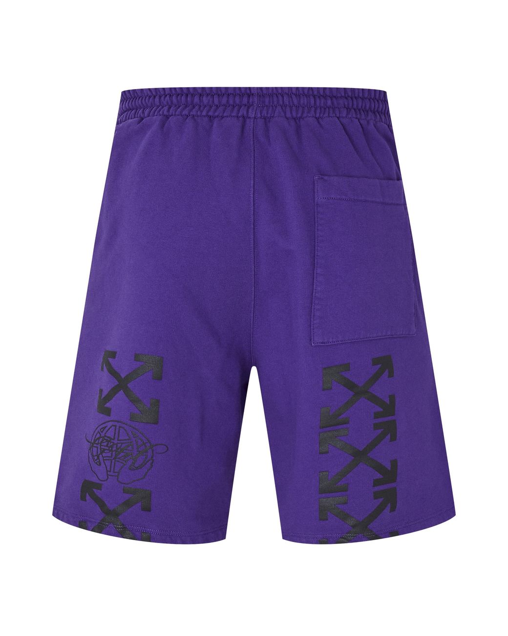 Off-White c/o Virgil Abloh Purple Embroidered Skate Fleece Jogger Shorts for men