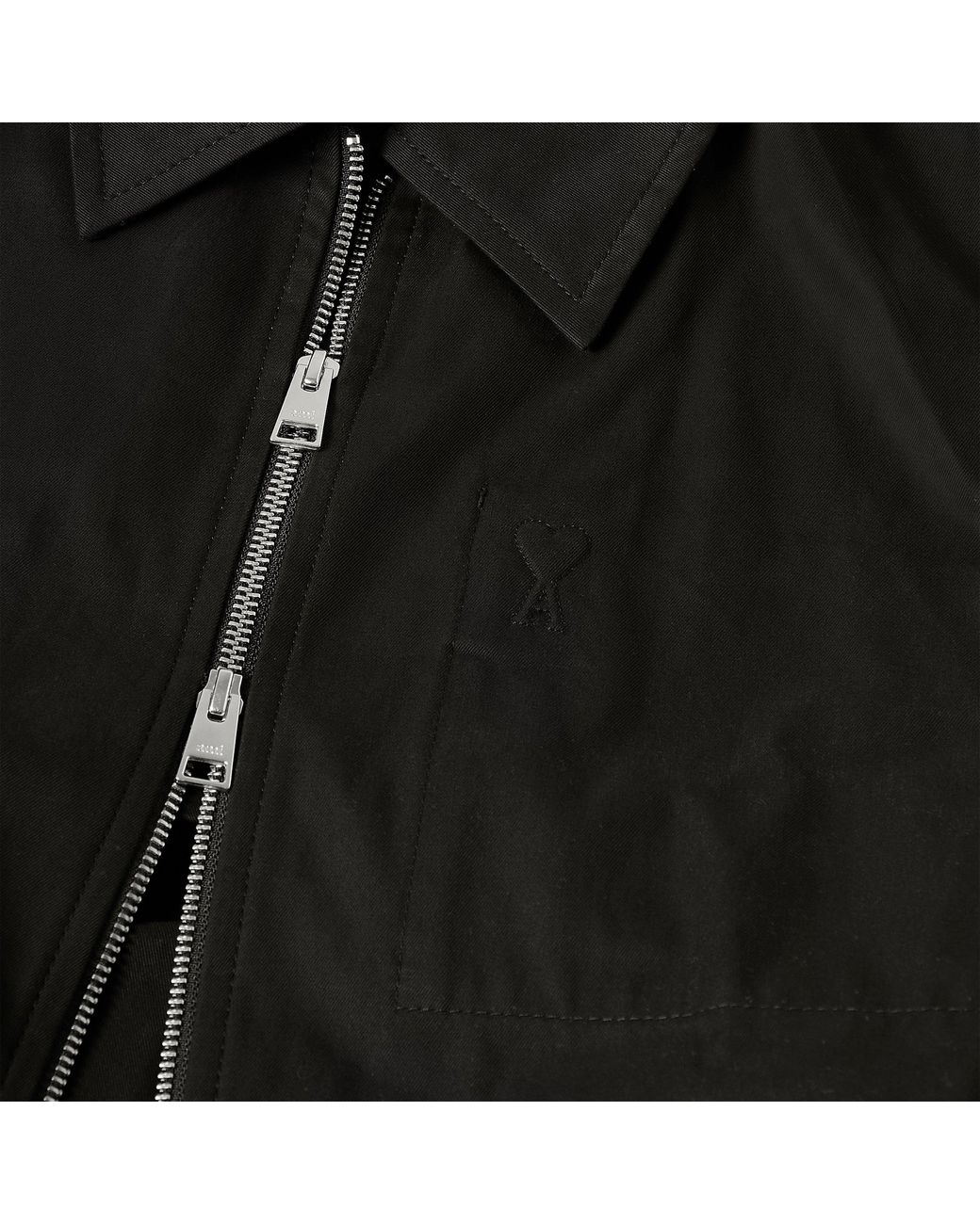AMI Black Embossed Harrington Jacket for men