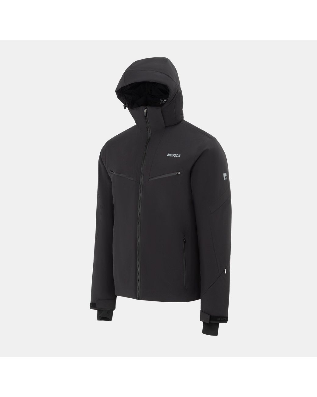 Nevica Black Vail Waterproof Windproof Synthetic Insulated Detachable Hood Ski Jacket for men