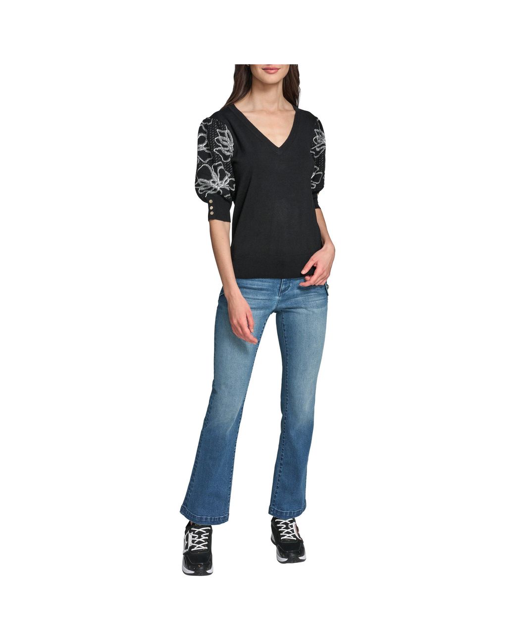 Karl Lagerfeld Black Sportswear Knitted Top