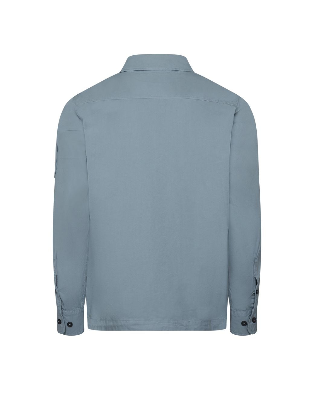 C P Company Blue Gabardine Lens Cotton Long Sleeve Overshirt for men