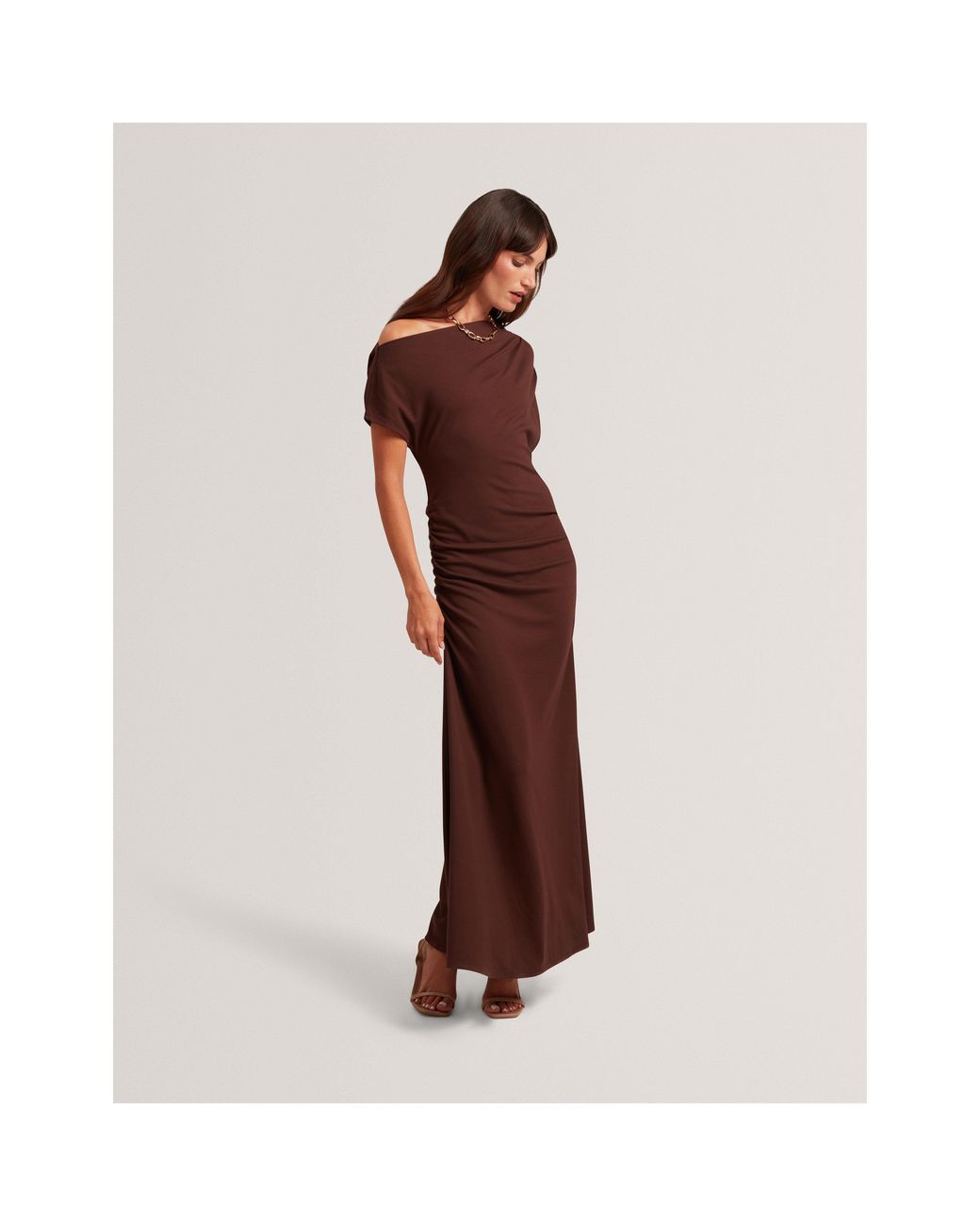 Ted Baker Brown Ted Jsy Midi Dress Ld64