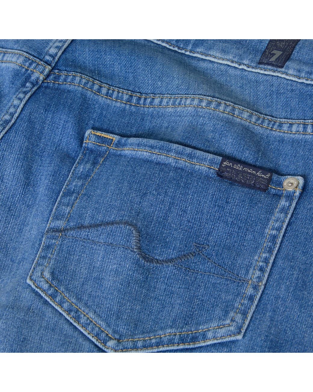 7 For All Mankind Blue Tapered Jeans for men