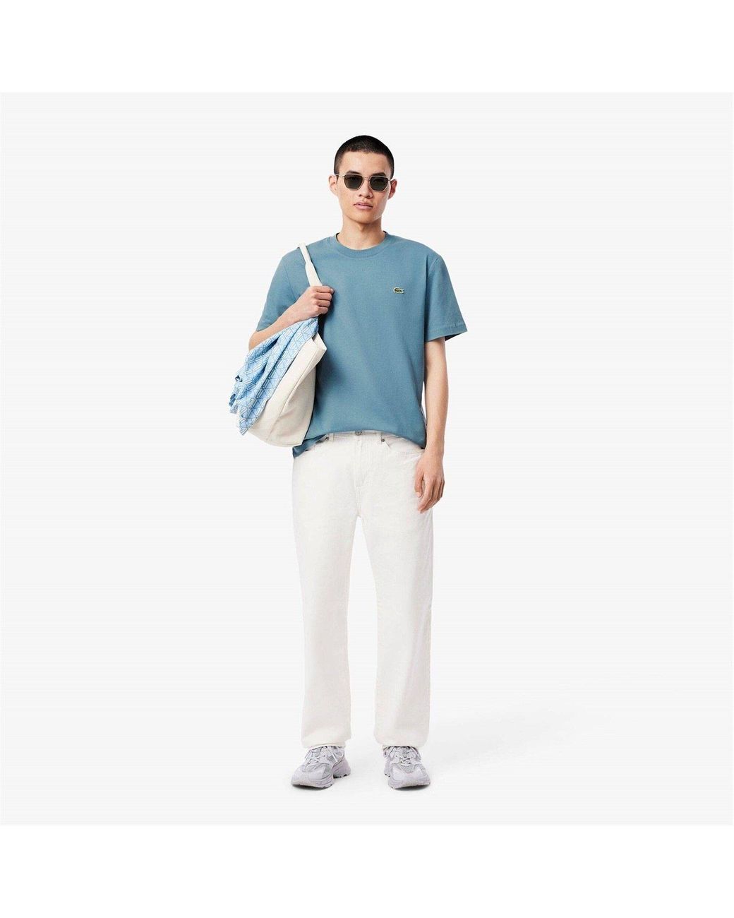 Lacoste Blue Regular Fit Small Logo T-Shirt for men