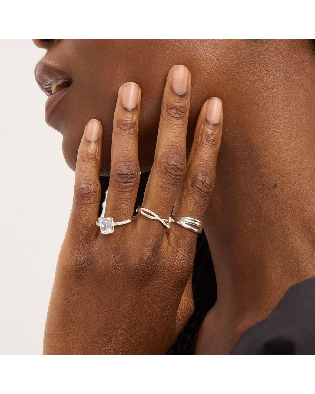 Simply Silver White Sterling 925 Cubic Zirconia Infinity Ring
