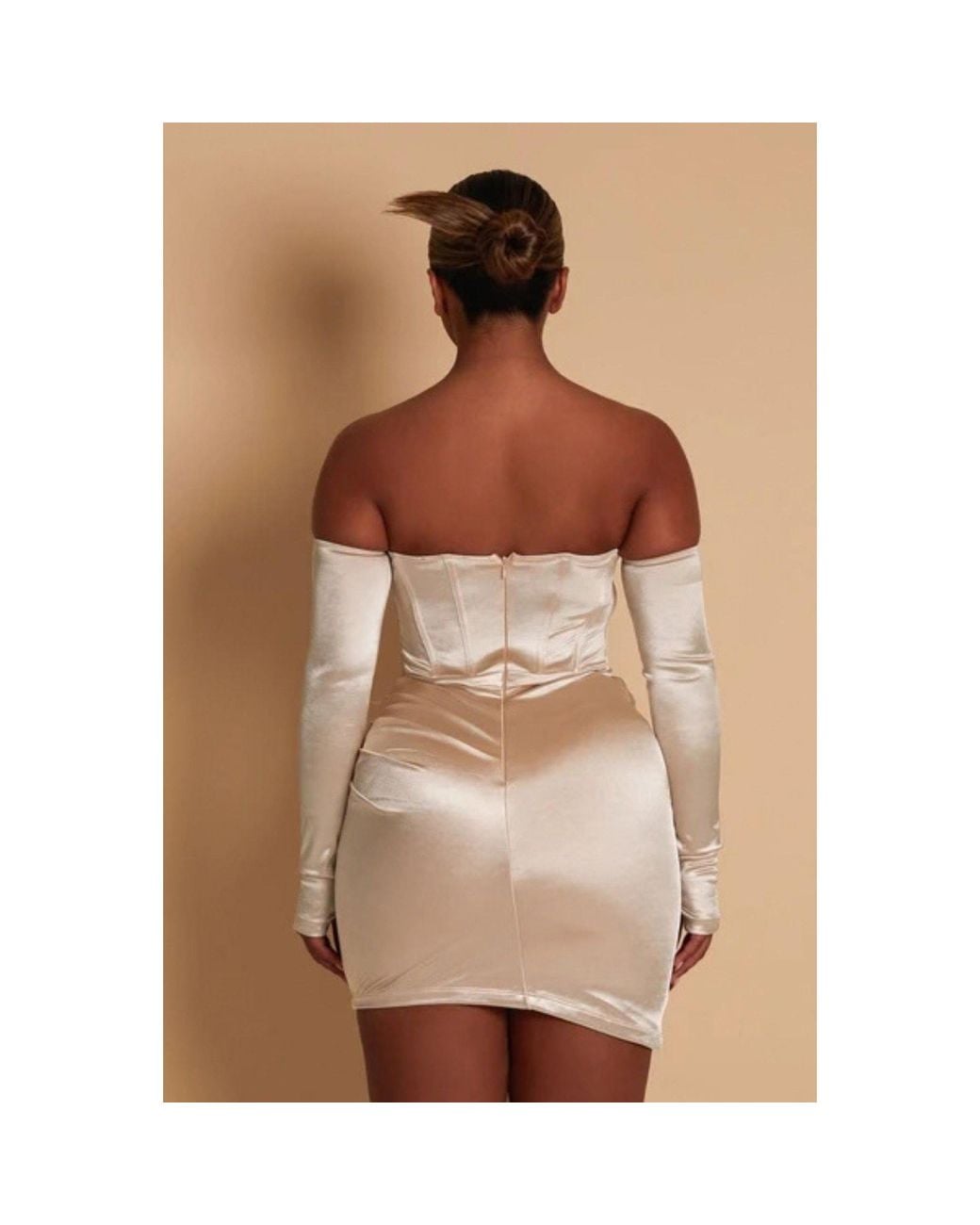 Mars the Label Brown Mtl Lace Cup Dress