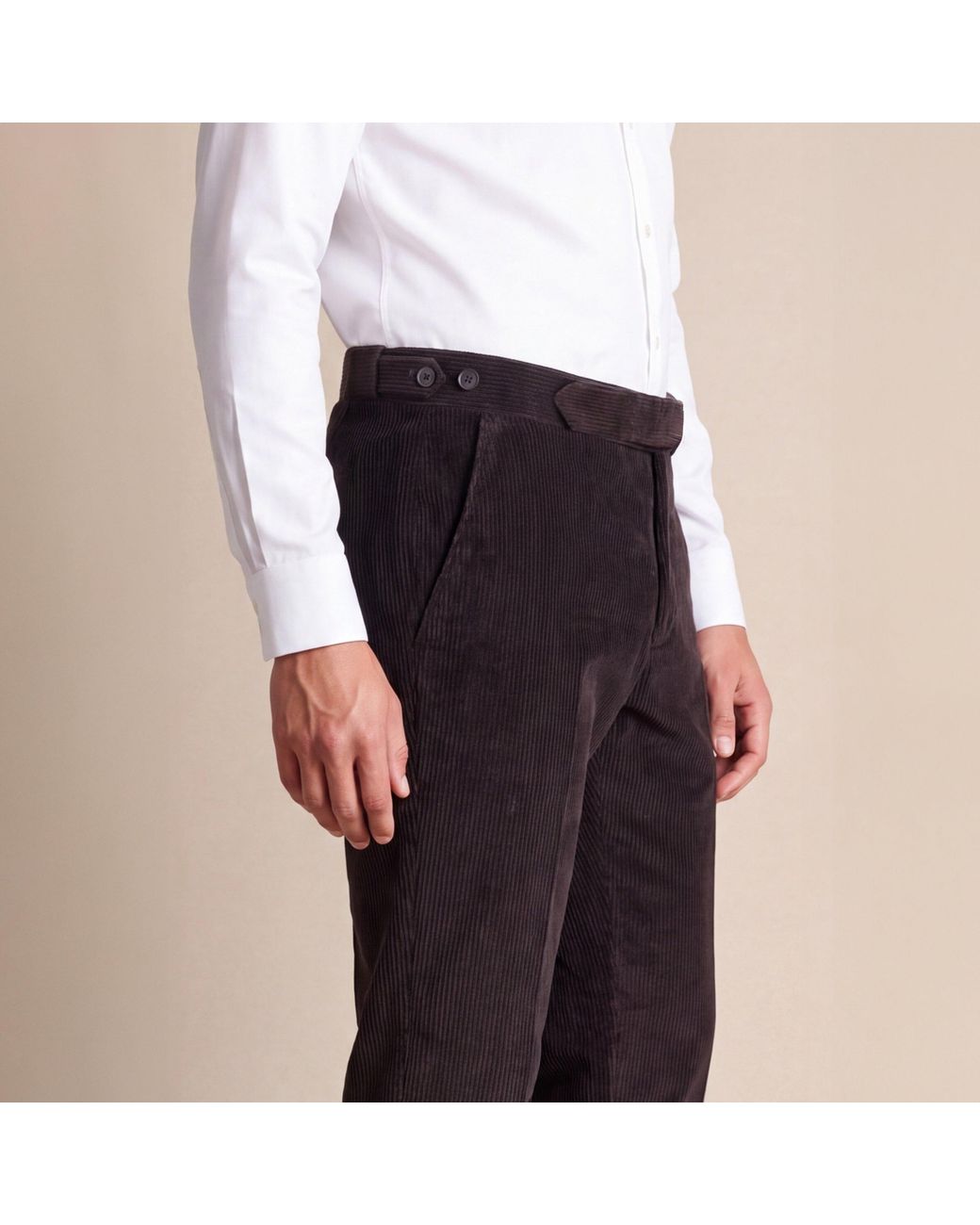 Without Prejudice Blue Norton Slim Fit Corduroy Suit Trousers for men
