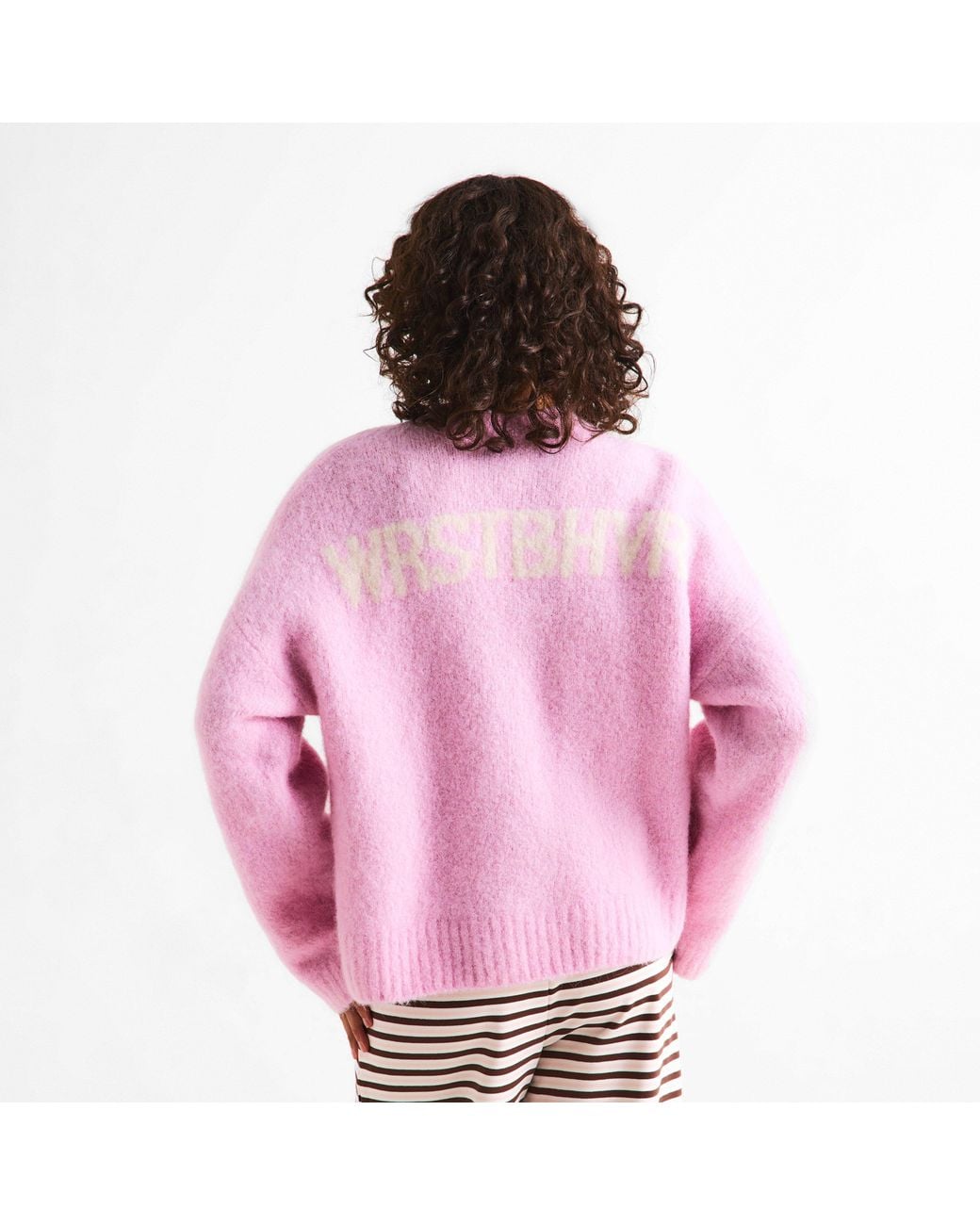 WRSTBHVR Pink Crew Neck Jumper