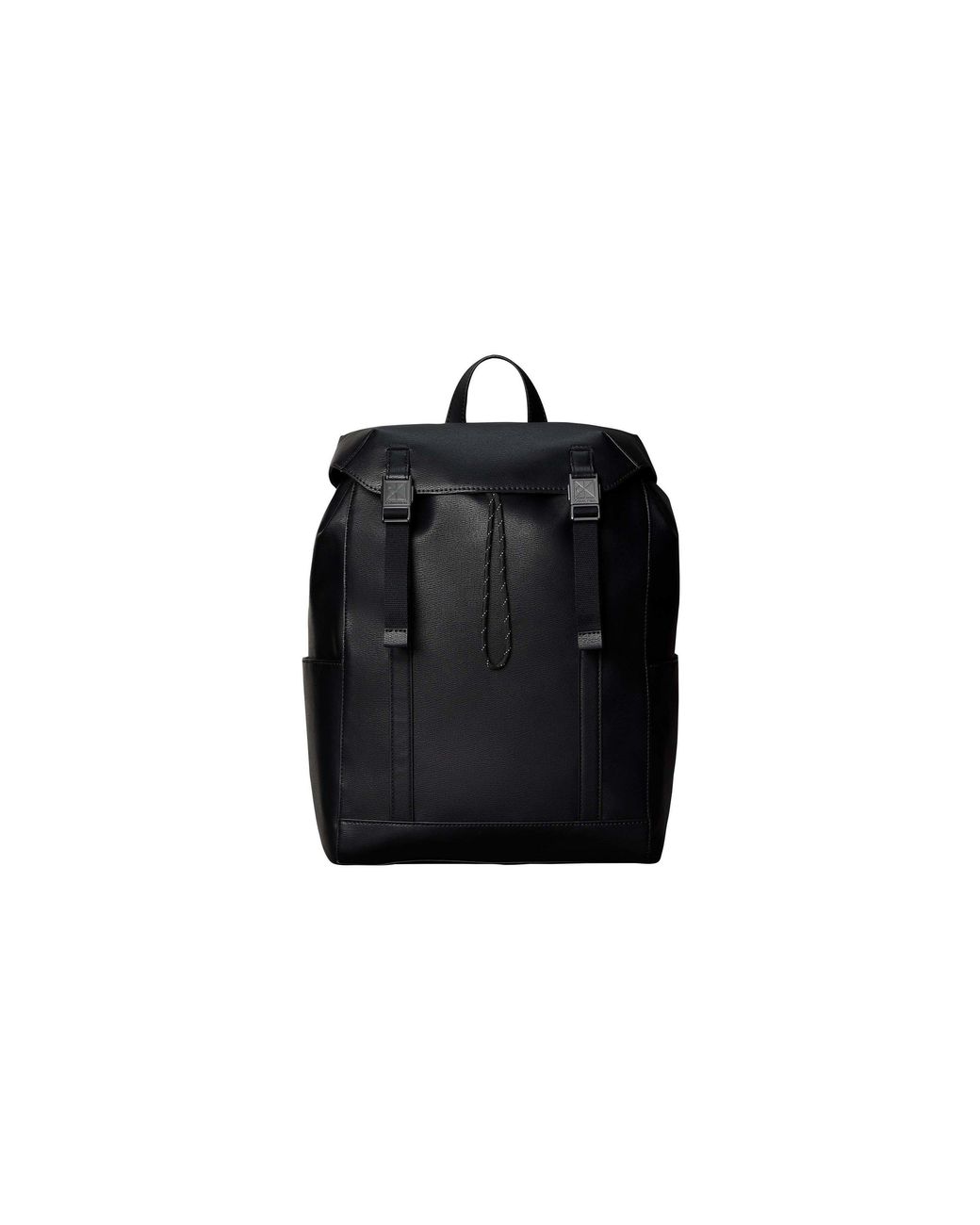 Calvin Klein Black Emblem Flap Backpack