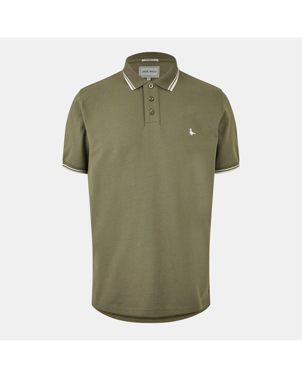 Jack Wills Green Edgeware Tipped Polo for men