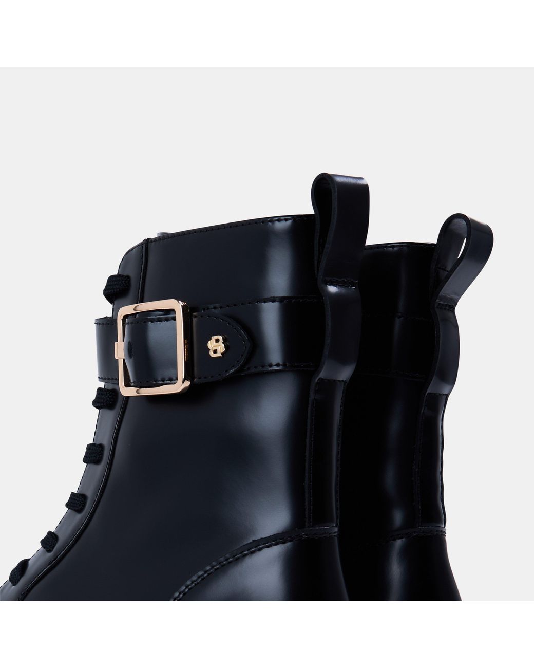 Boss Blue Eleri Leather Biker Style Boots