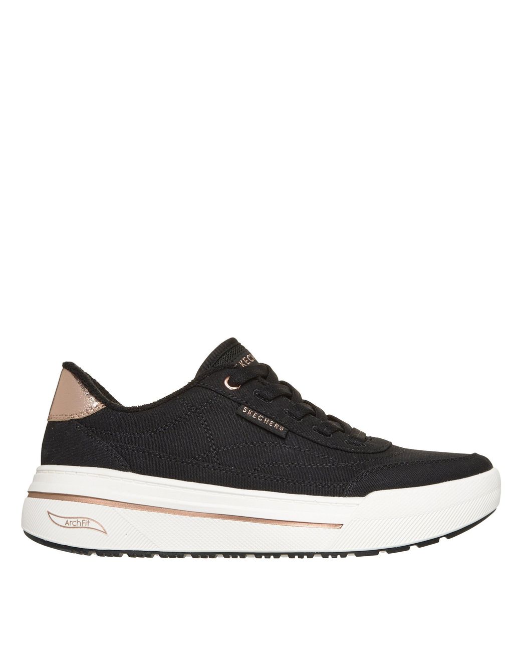 Skechers Black Arch Fit Arcade Hi Canvas Low-Top Trainers