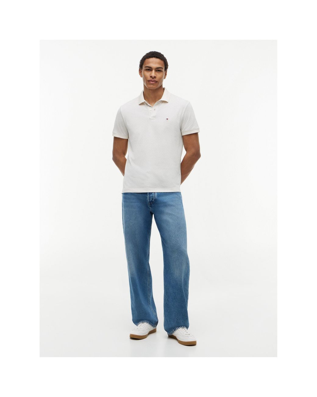 Tommy Hilfiger White Short Sleeve Polo Shirt for men