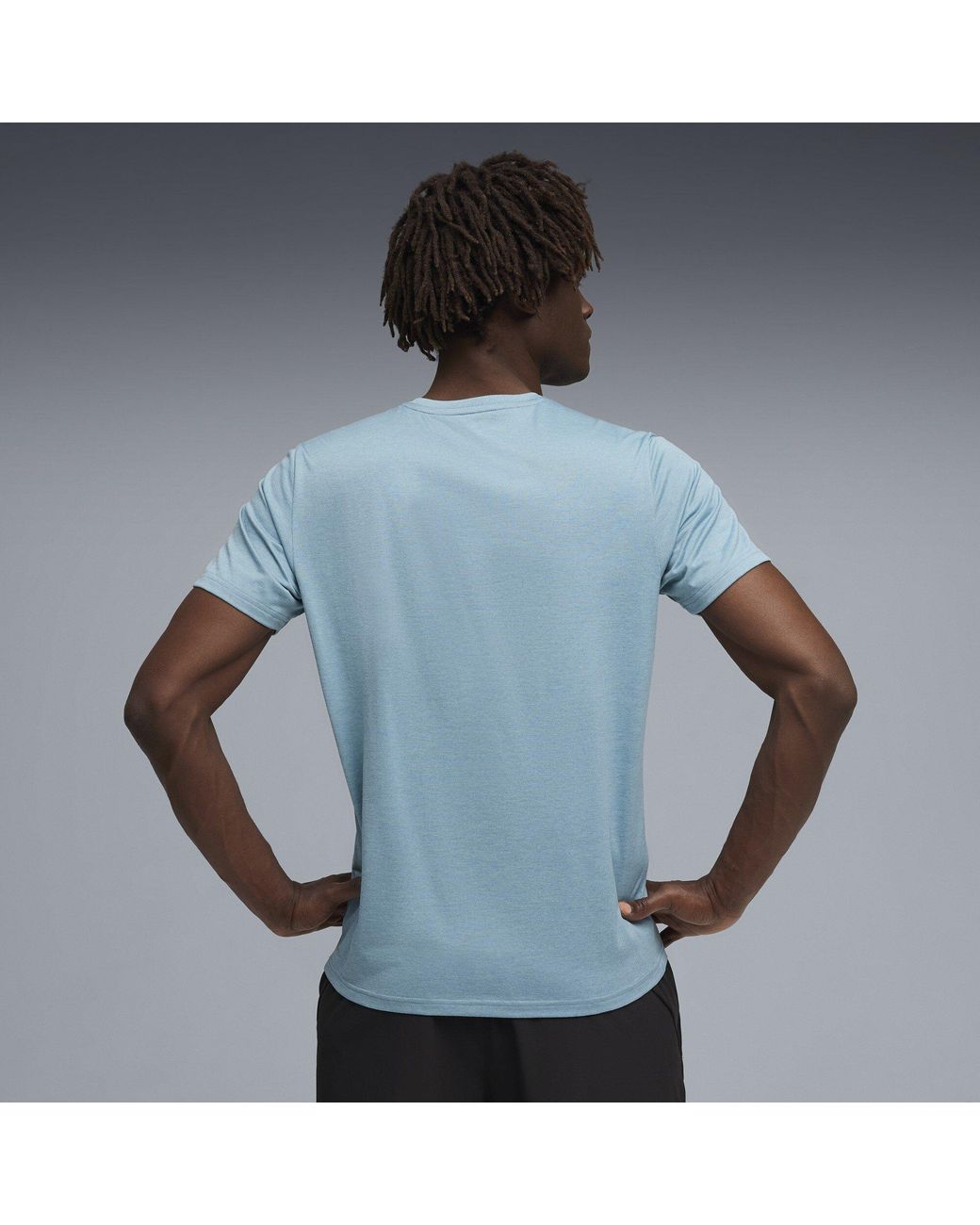 PUMA Blue Tad Short Sleeve Performance Gym Top for men