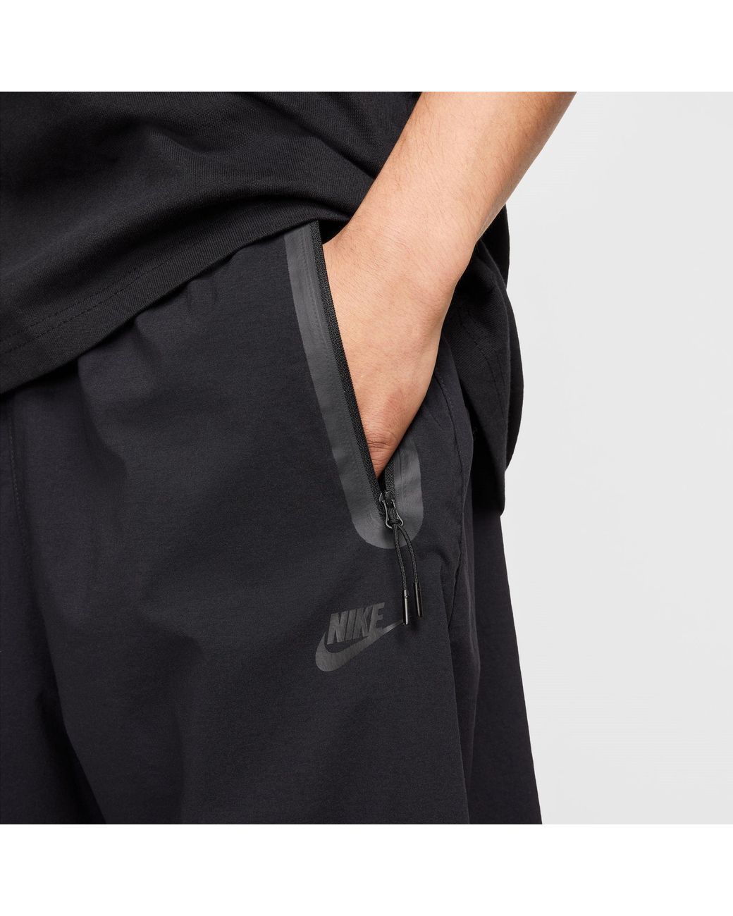 Nike Black Tech Woven Oversized Trousers for men