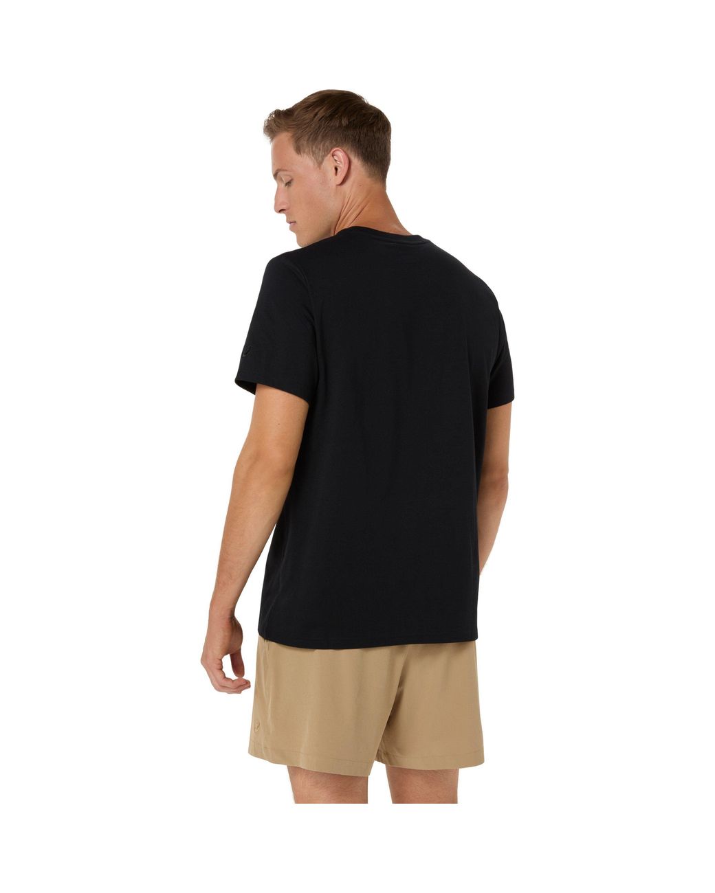 Asics Black Logo Tee Short Sleeve Performance Running Top for men