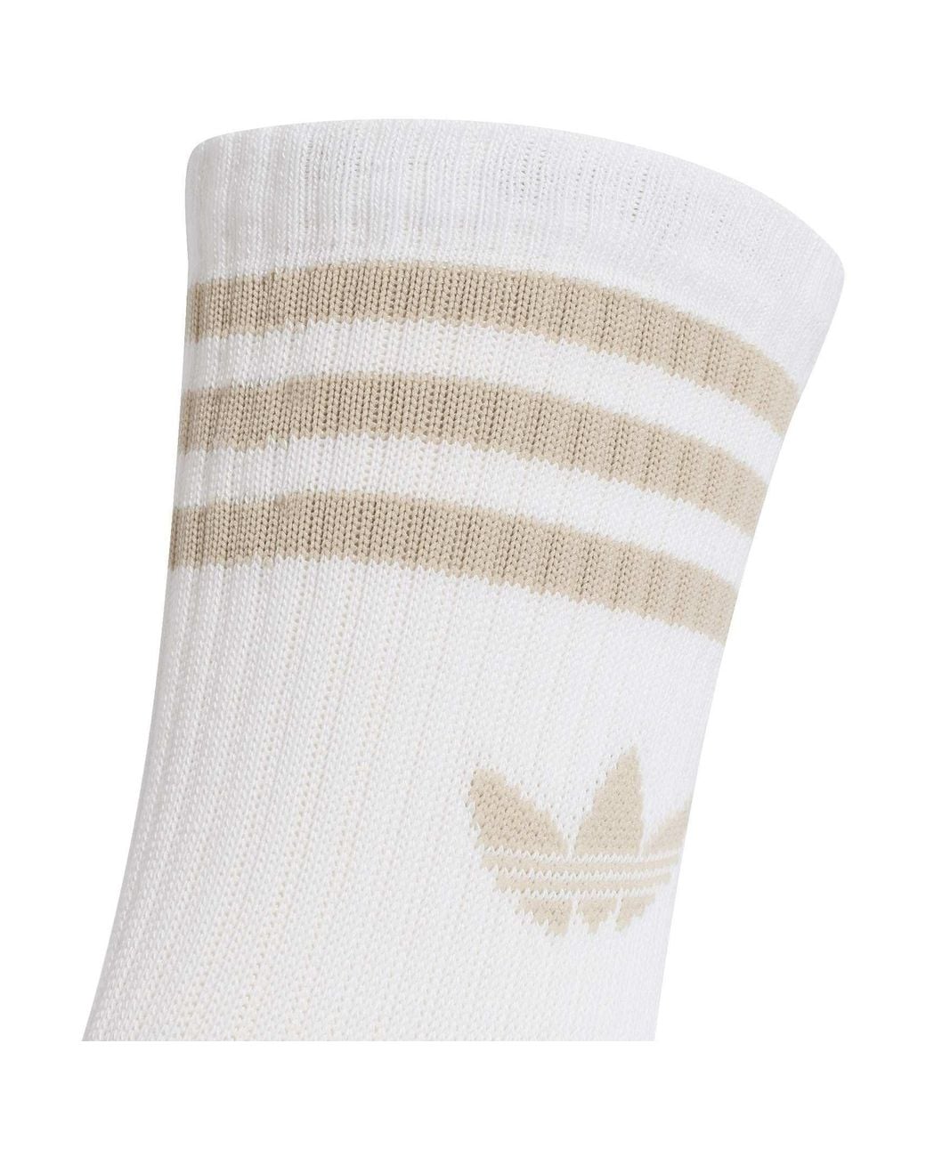 Adidas Originals White Adi Og 3S Cotton Crew Socks 3 Pack