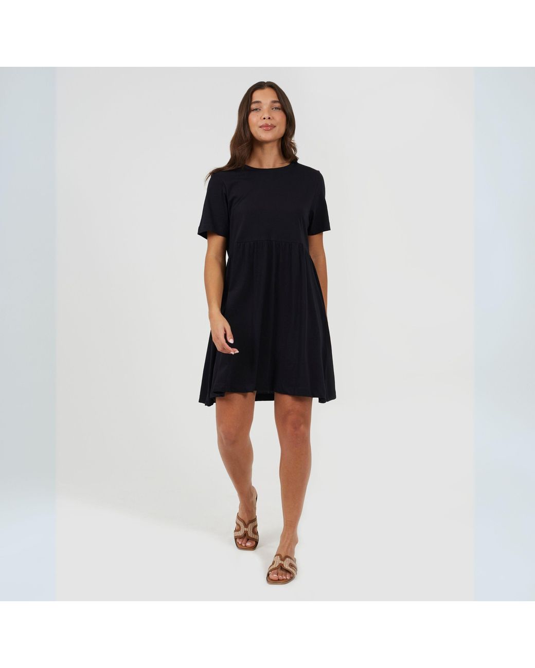 Brave Soul Black Jersey Smock Dress