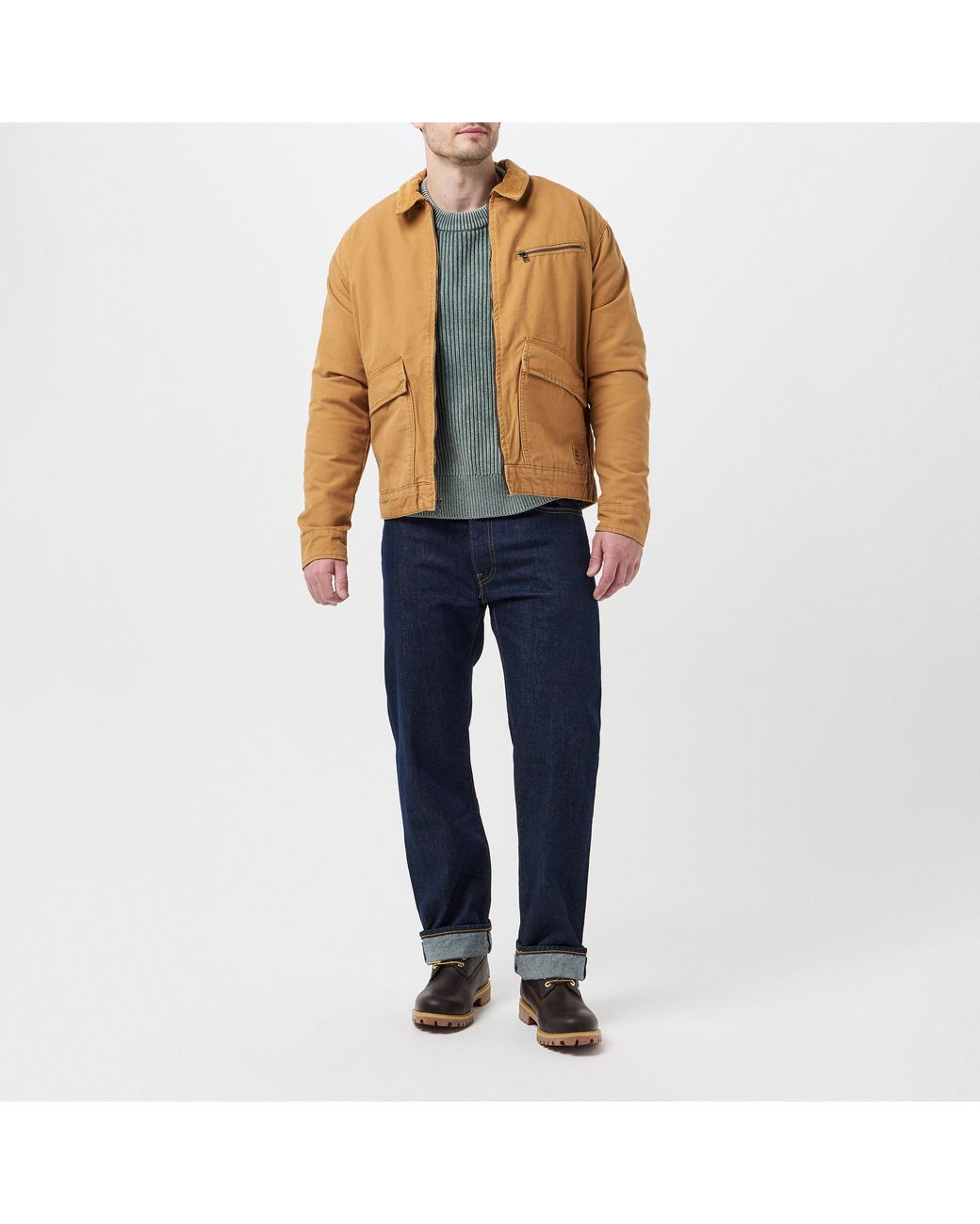 Timberland Brown Strafford Washed Canvas Insulated Field Jacket for men