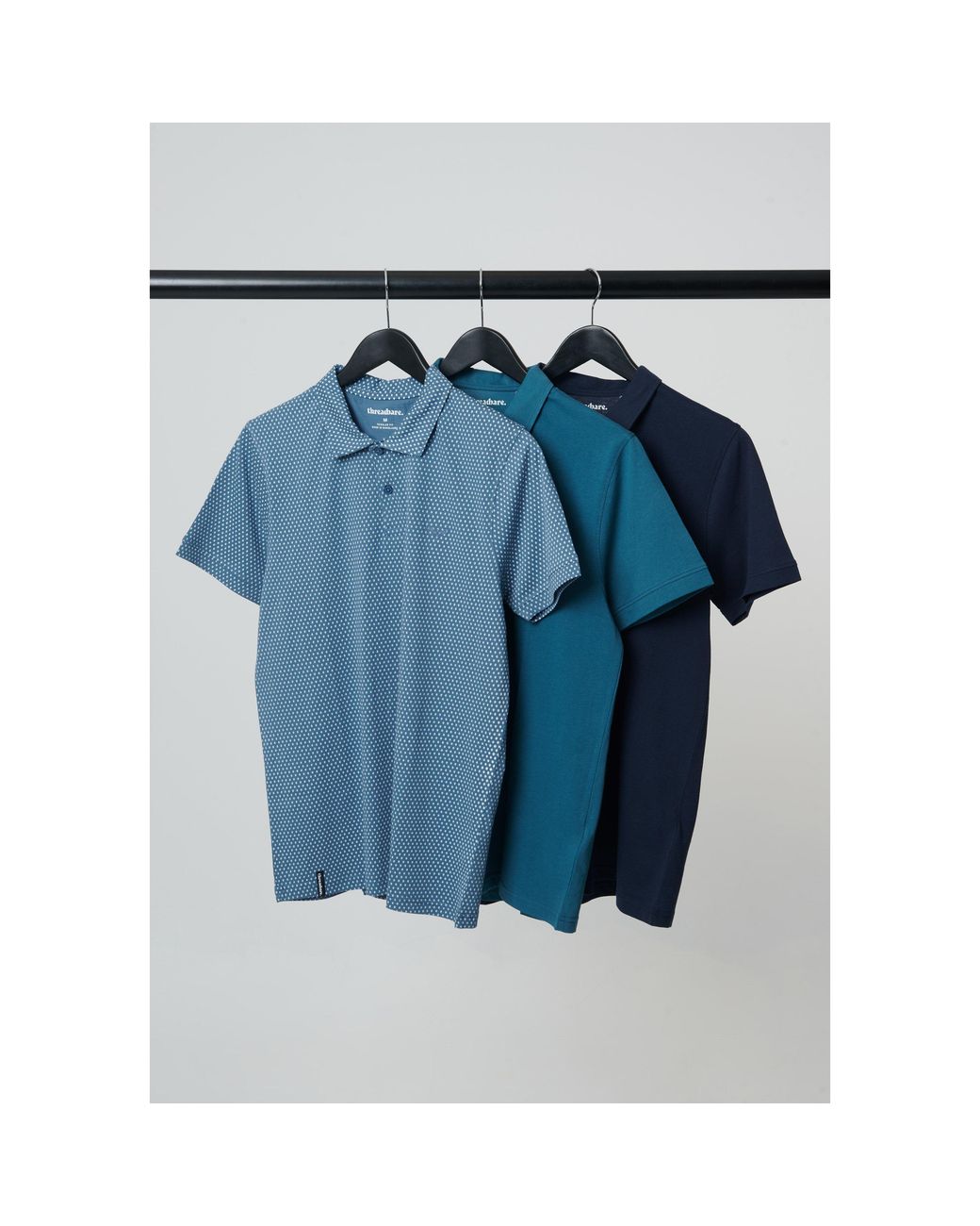 Threadbare Blue Short-Sleeve Polo Shirt for men