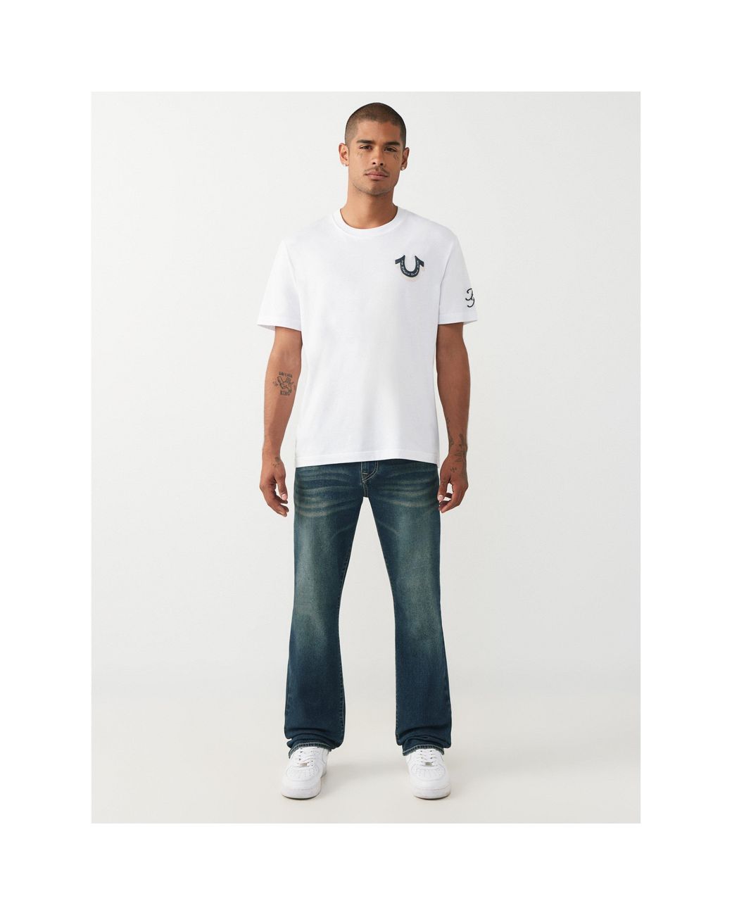 True Religion Blue Straight Leg Jeans for men