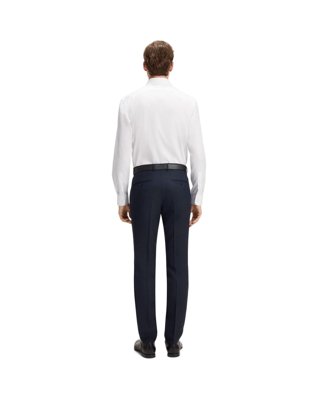 Boss White Cotton Long Sleeve Slim Fit Shirt for men