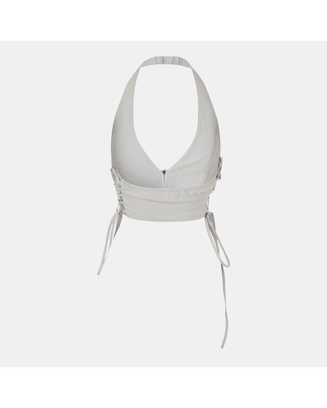 Missy Empire White Tie Up Halter Neck Waistcoat