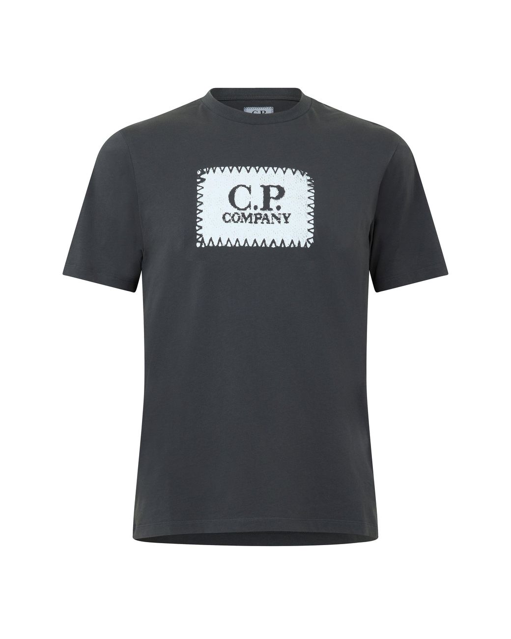 C P Company Black Block Logo Regular Fit T-Shirt for men
