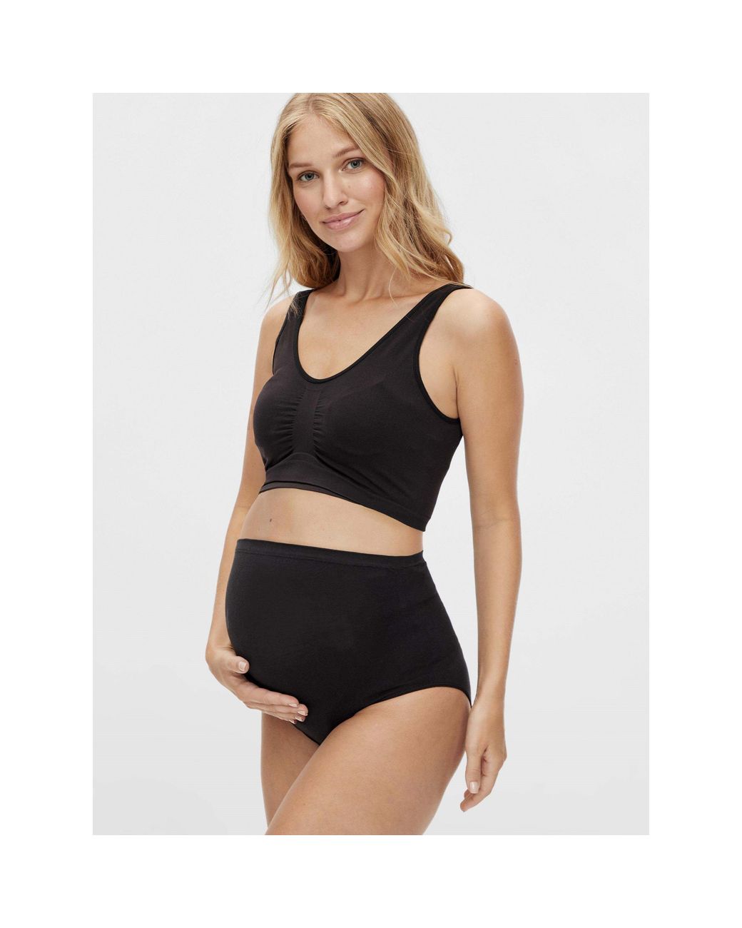 Mama.licious Black Maternity 2-Pack Cotton Pants