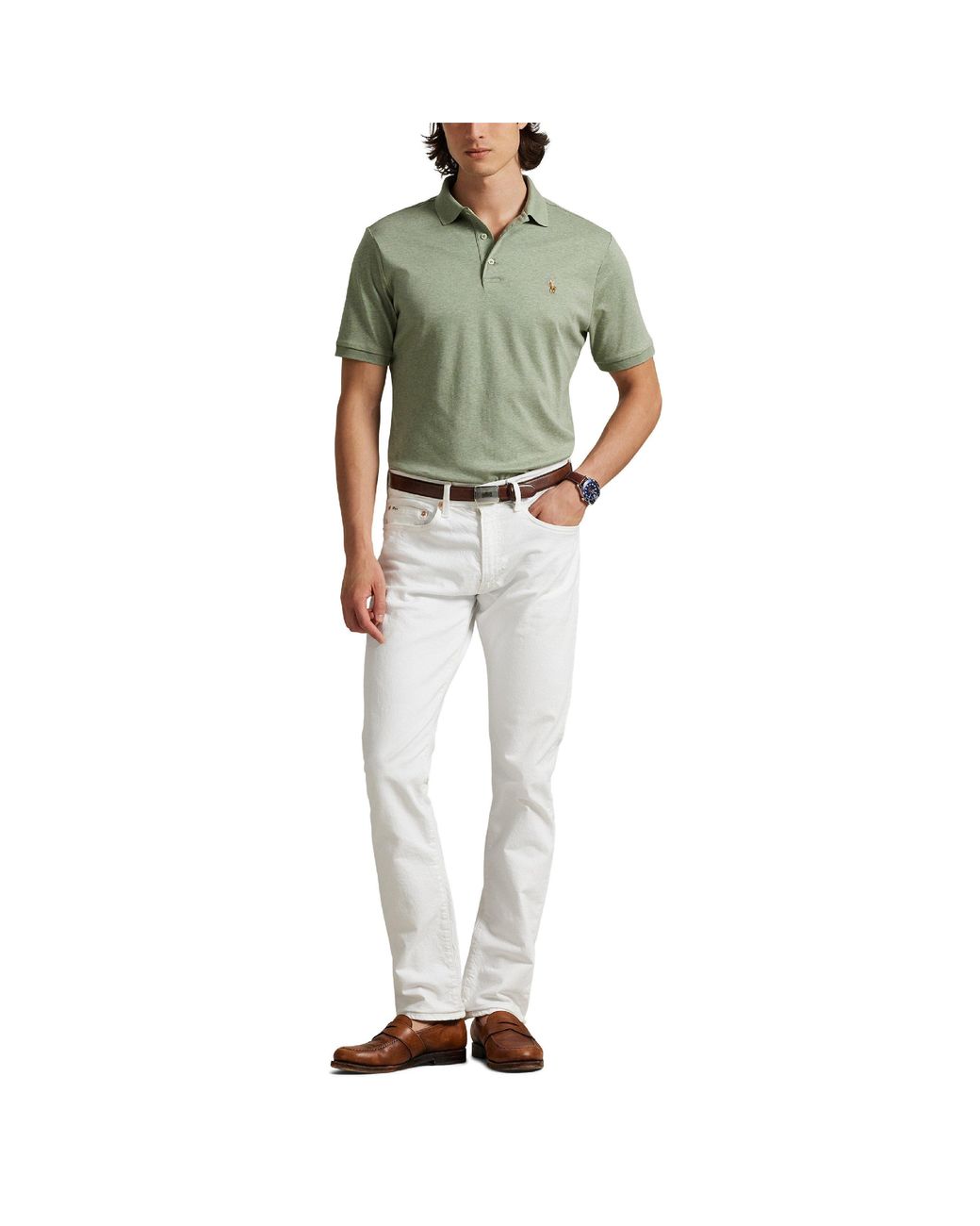 Polo Ralph Lauren Green Slim Fit Short Sleeve Polo Shirt for men
