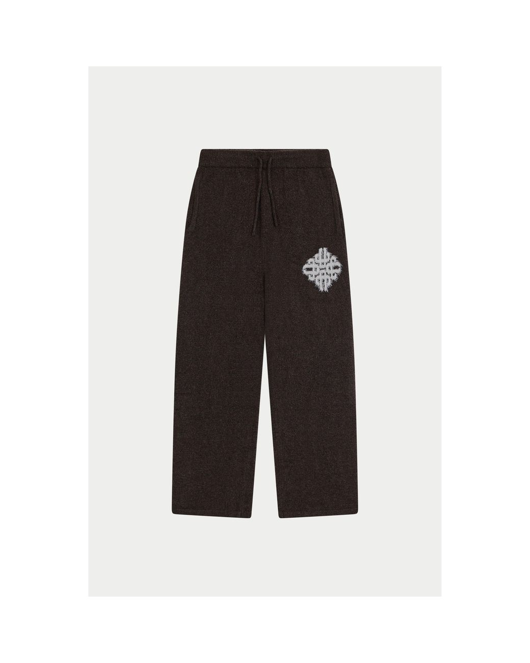 The Couture Club Black Fluffy Wool Chunky Knit Trousers