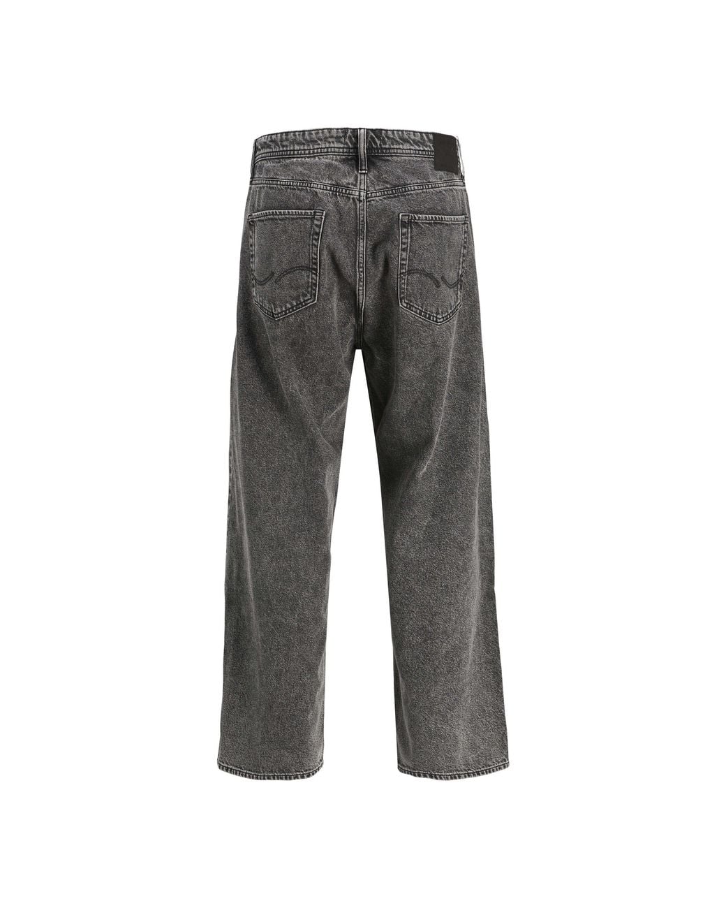 Jack & Jones Gray Alex Original Cotton High-Waisted Wide-Leg Jeans for men
