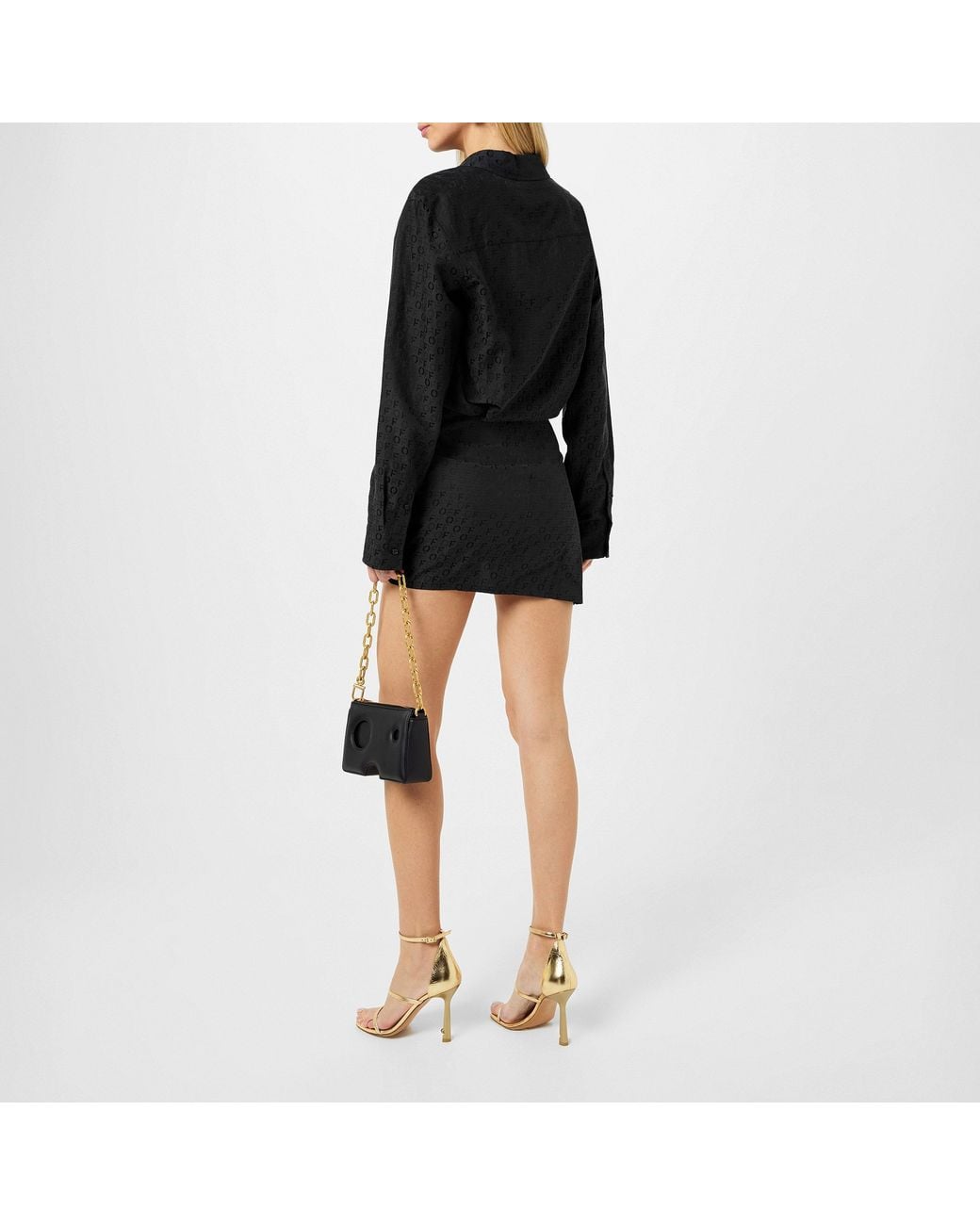 Off-White c/o Virgil Abloh Black Mini Silk Shirt Dress