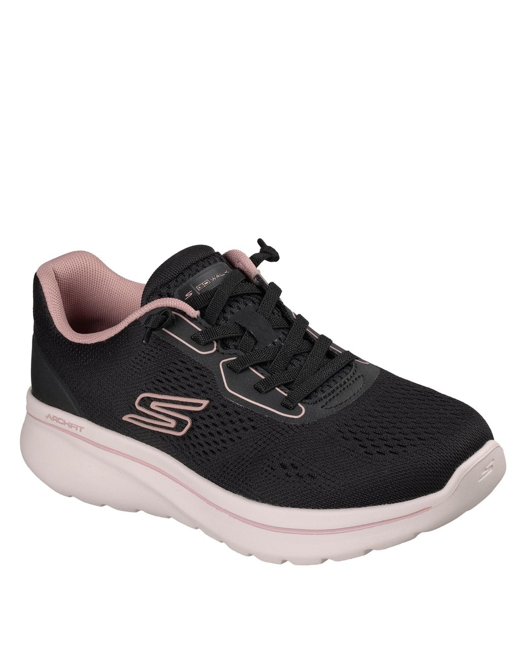 Skechers Black Go Walk Arch Fit N-Joy Low-Top Trainers