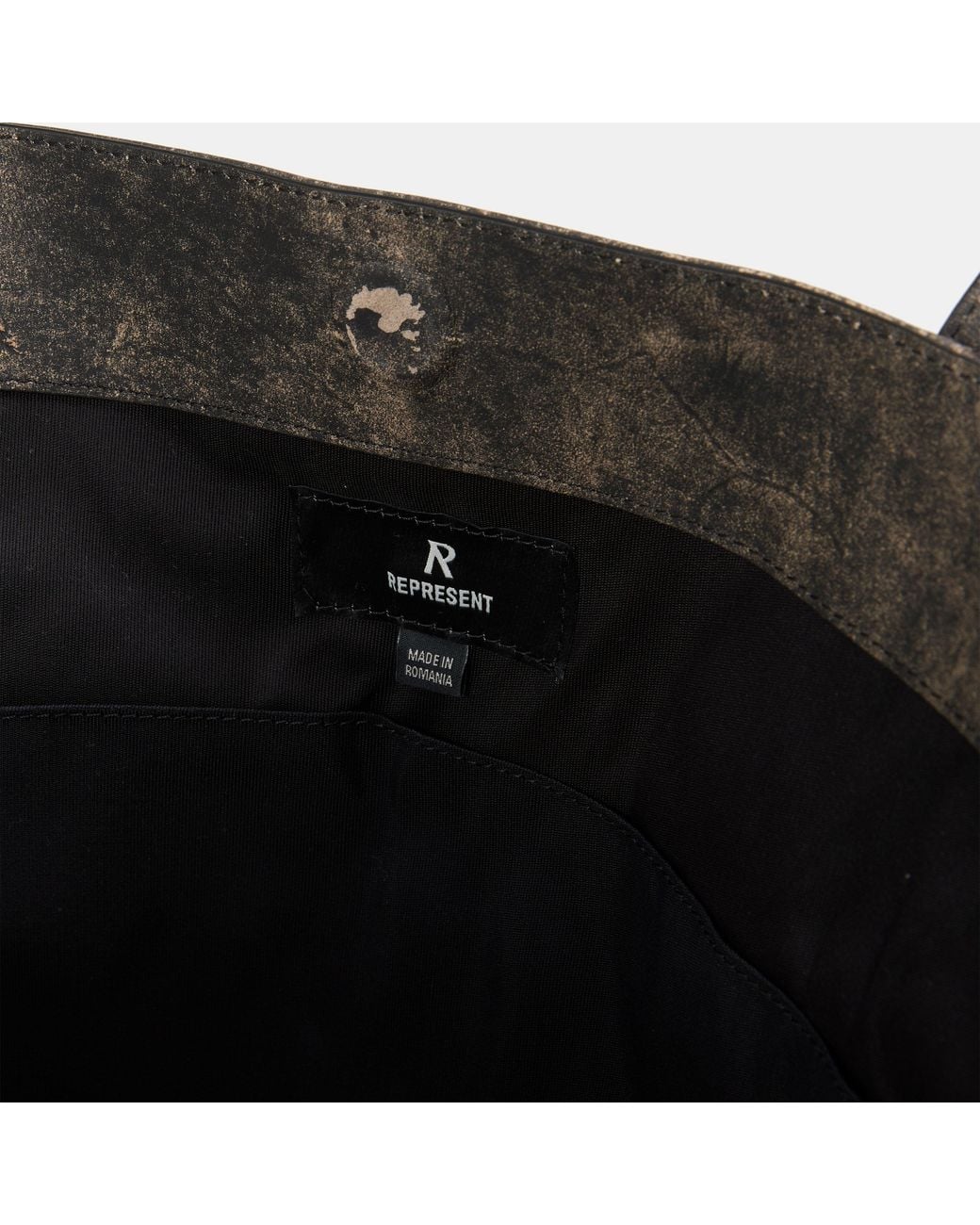 Represent Black Leather Tote Bag for men