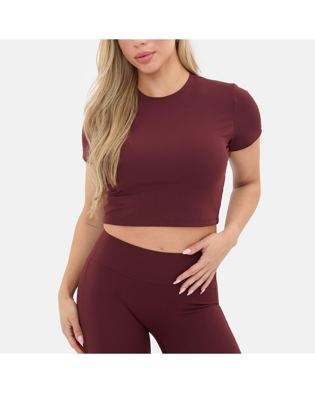 I Saw It First Purple Short Sleeve Crop Top