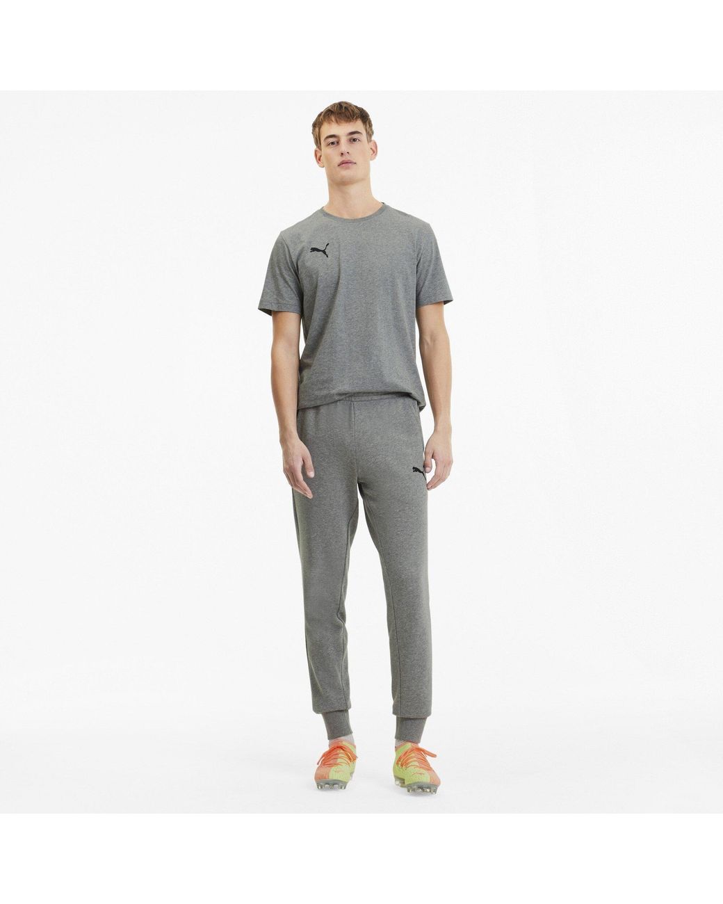 PUMA Gray Teamgoal 23 Closed Hem Jersey Joggers for men